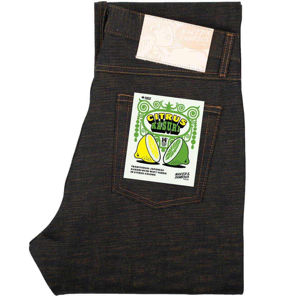 Naked & Famous - Citrus Kasuri Selvedge True Guy – Blackbyrd Goods