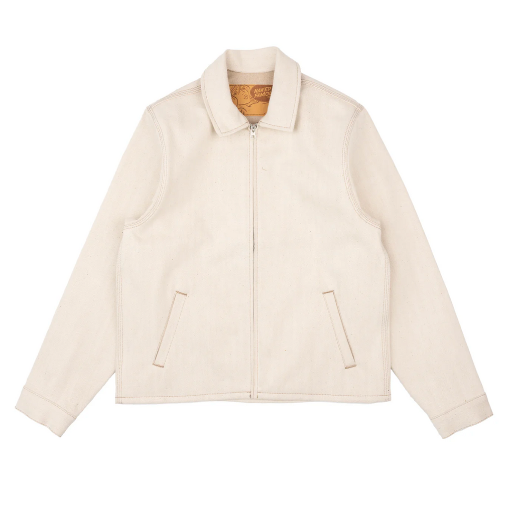 新品　ito fukuoka BOAVEST (beige×white) Naked & Famous Zip Jacket - All Natural Ecru Foxfibre® Selvedge