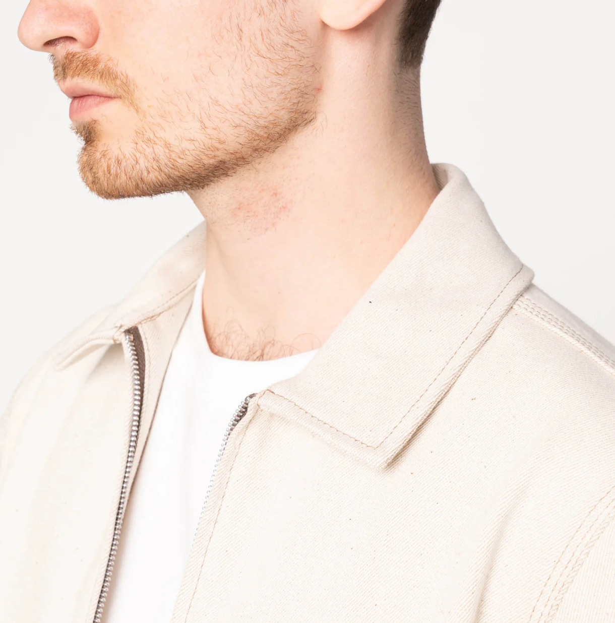 Naked & Famous Zip Jacket - All Natural Ecru Foxfibre® Selvedge