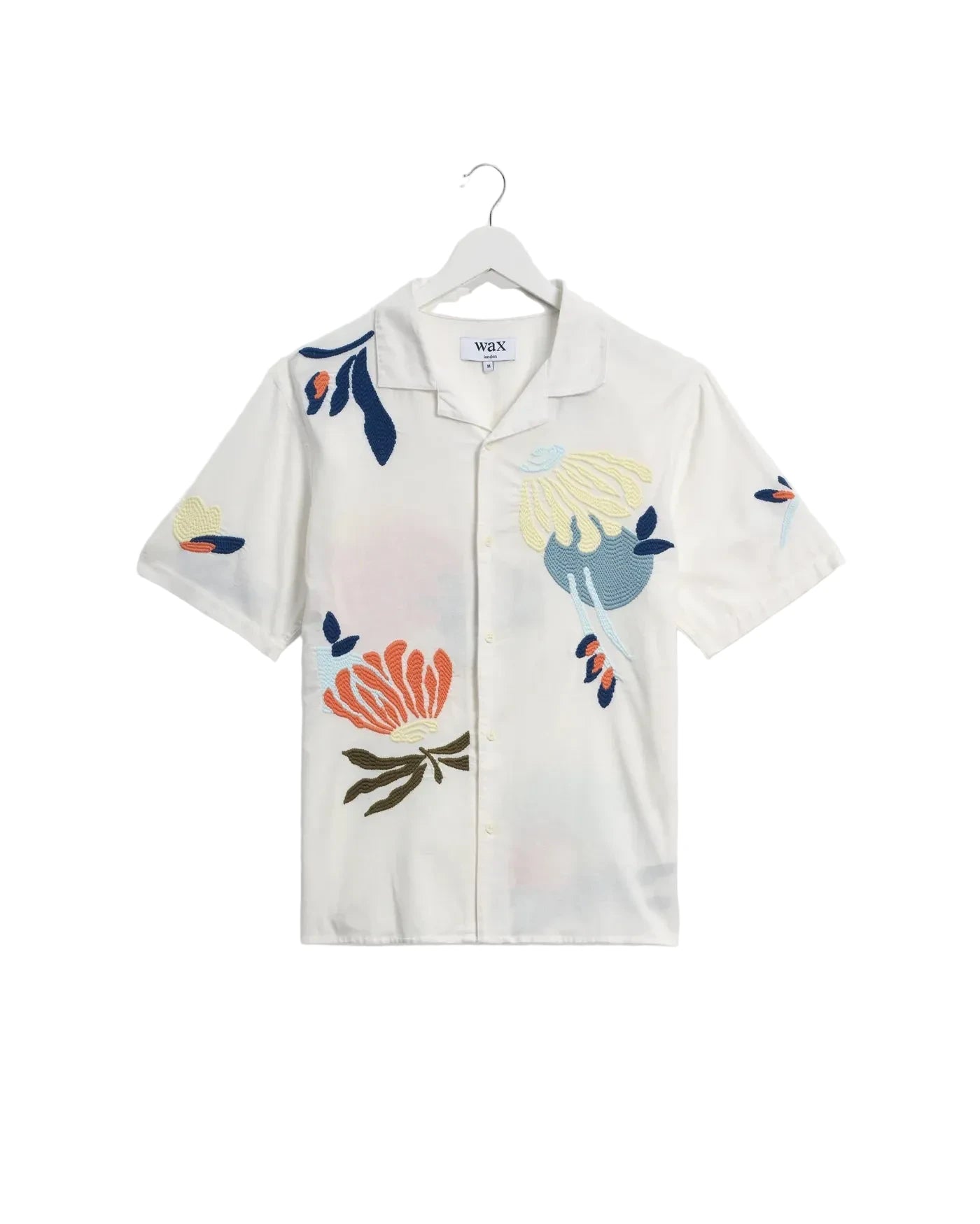 Wax London - Ecru And Multicolour Flower Embroidered Short-Sleeve