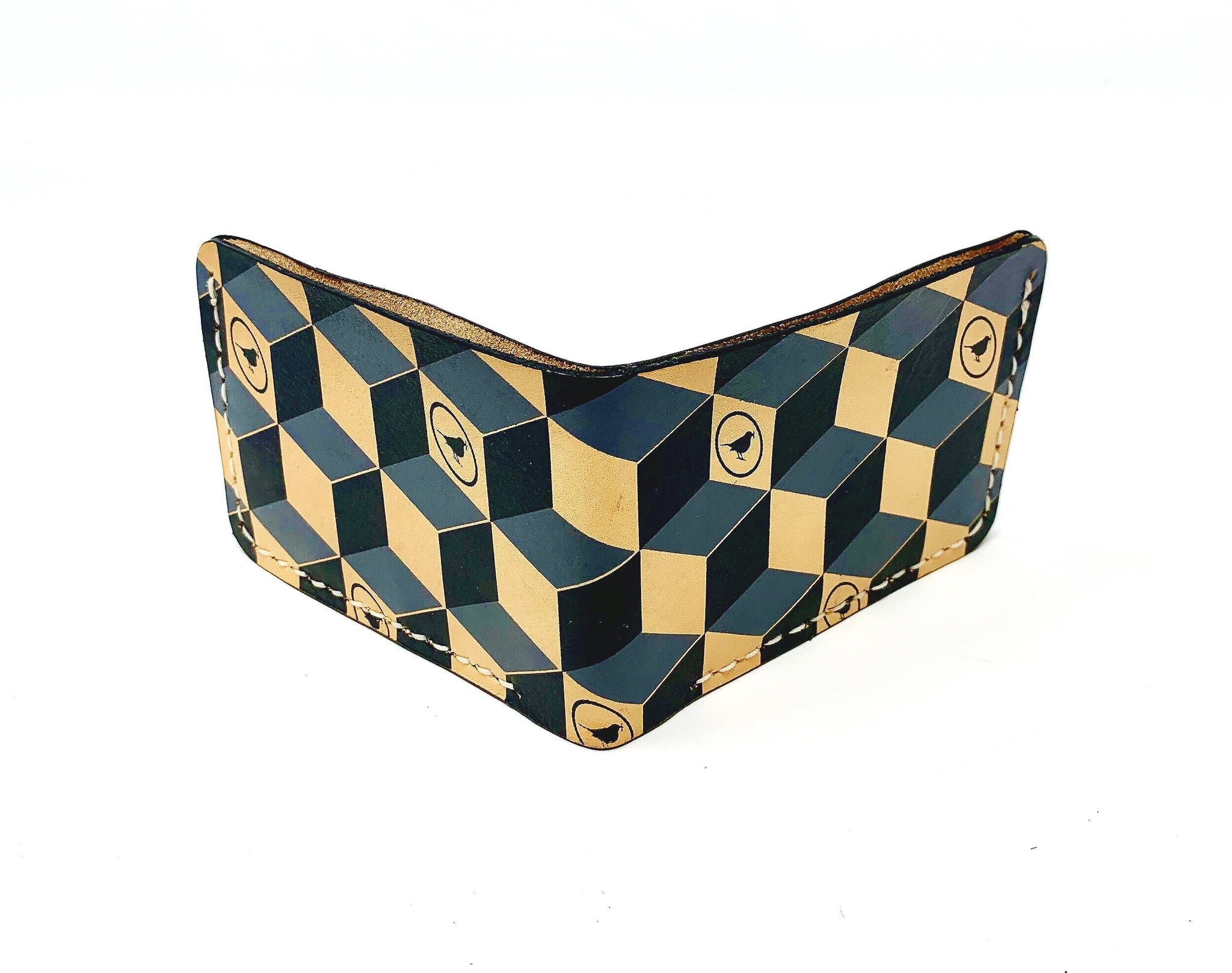 0100~Printed Leather 3D BOLT Bifold Wallet main image 1